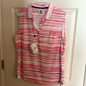 women's new foot joy, golf shirt with country club emblem embroidered